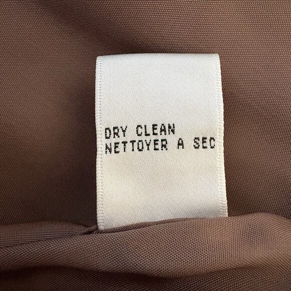 Talbots Brown Silk Shantung Embroidered Long Blazer Jacket Womens Size 12 - Picture 7 of 7